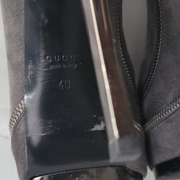 GUCCI Pixie gray suede Pixie Pump zipper platform stiletto heel - Picture 9 of 11